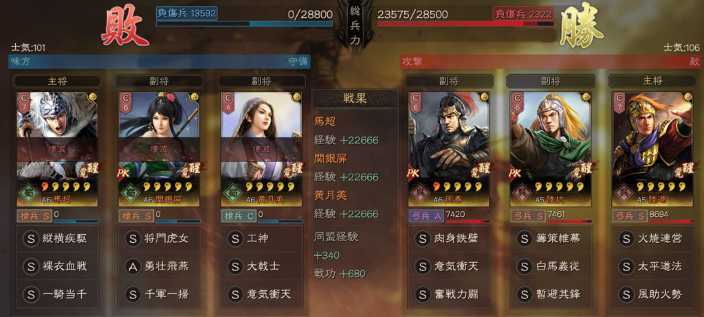 関銀屏編成戦歴6